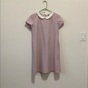 Peter Pan collar pink checked dress